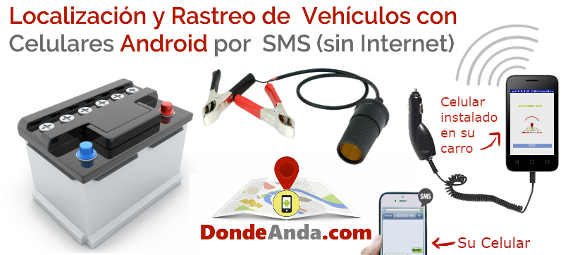 como localizar y rastrear vehiculos con celular android por sms sin internet
